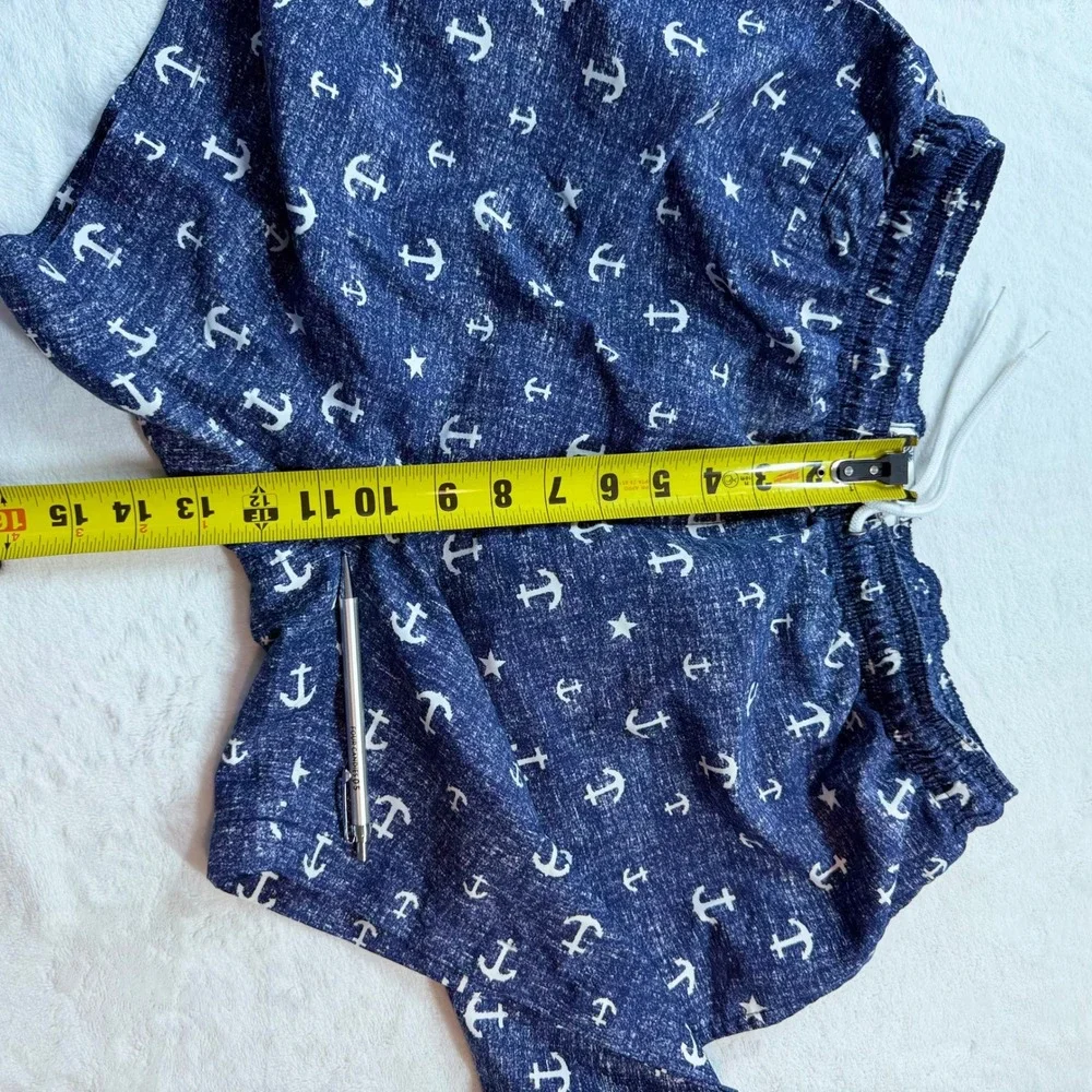 Trunks Surf & Swim Co Anchor Swim Trunks Men Large Blue Good Nautical Drawstring